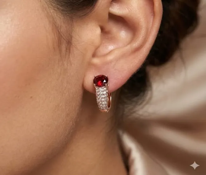 Ruby stud earrings 